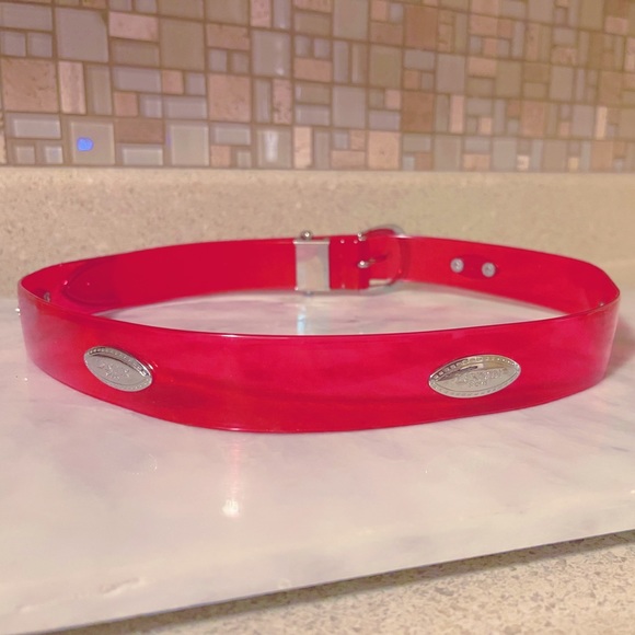 Auth. Lanvin Rare Vintage Neon Jelly Logo Belt - Picture 11 of 13